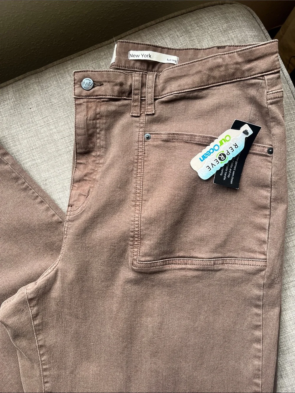 Me Jenny Garth New York Wide Leg Brown Jeans Plus Size 22WT